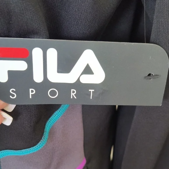 Fila Black and Pink Chevron Performance Jacket - Picture 3 of 8